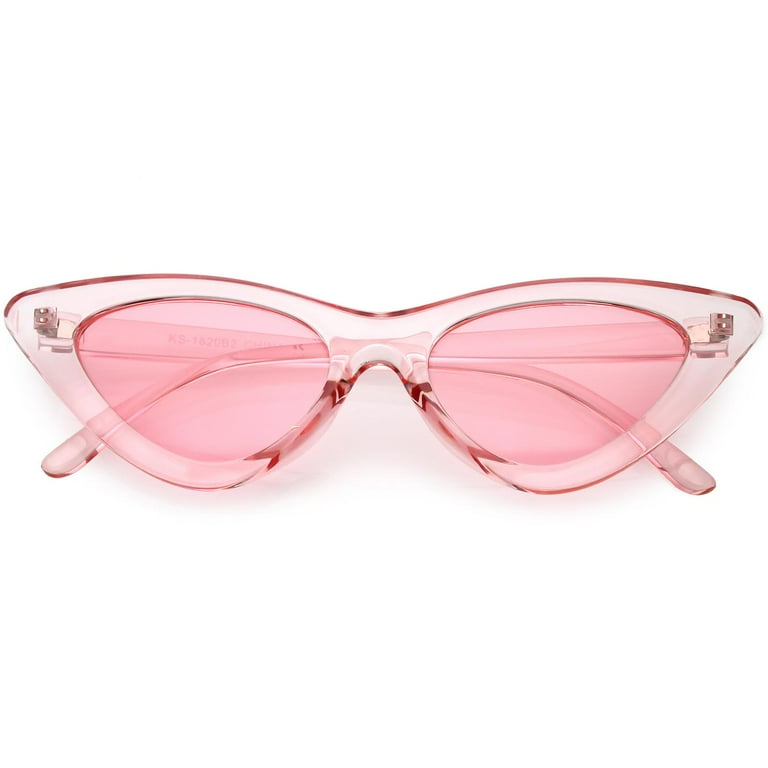 Pink lens cat eye sunglasses sales