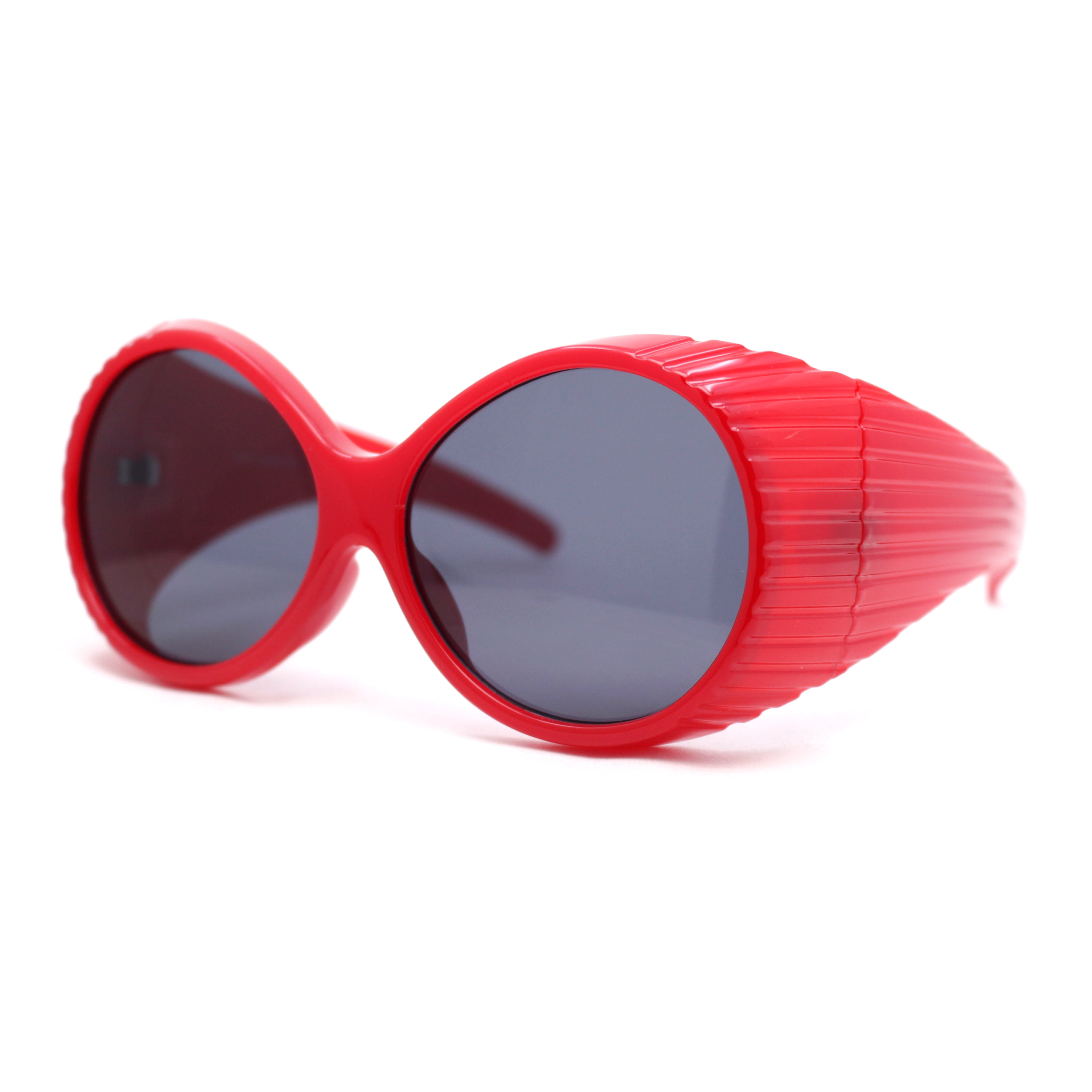 Womens Exaggerated Vintage Round Windbreak Goggle Style Wrap Sunglasses ...
