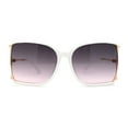 thumbnail image 1 of Womens Exposed Lens 90s Designer Butterfly Chic Luxury Sunglasses White Purple Smoke, 1 of 4