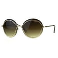 thumbnail image 1 of Womens Exposed Rimless Lens Butterfly Gradient Fashion Sunglasses Brown, 1 of 1
