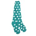 thumbnail image 1 of Womens Extra Large Fuzzy Knee High Polka Dot Socks - Teal - 1 Pair, 1 of 6