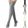 thumbnail image 1 of Womens Extra Long Cable Knit Socks Thigh High Over The Knee Boot Socks for Winter, 1 of 9