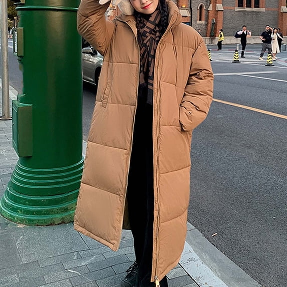 Womens Extra Long Puffer Coat To Ankle Length Oversized Without Hood For Maximum Winter Coverage Womens Winter Coats