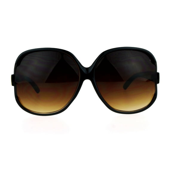 Womens Extra Oversized Round Designer Fashion Exposed Lens Butterfly Sunglasses Brown