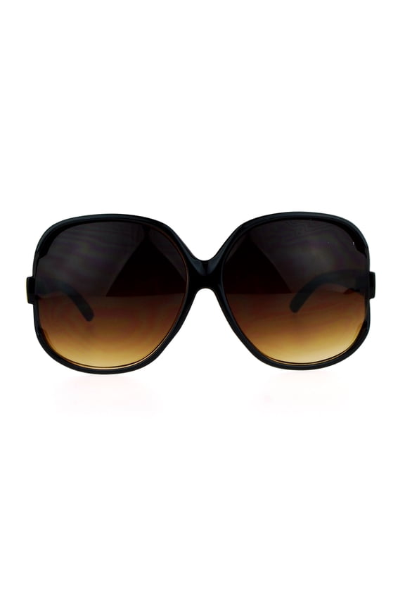 Womens Extra Oversized Round Designer Fashion Exposed Lens Butterfly Sunglasses Brown