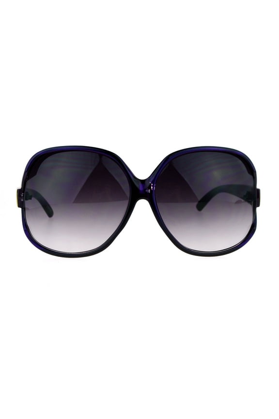 Womens Extra Oversized Round Designer Fashion Exposed Lens Butterfly Sunglasses Purple