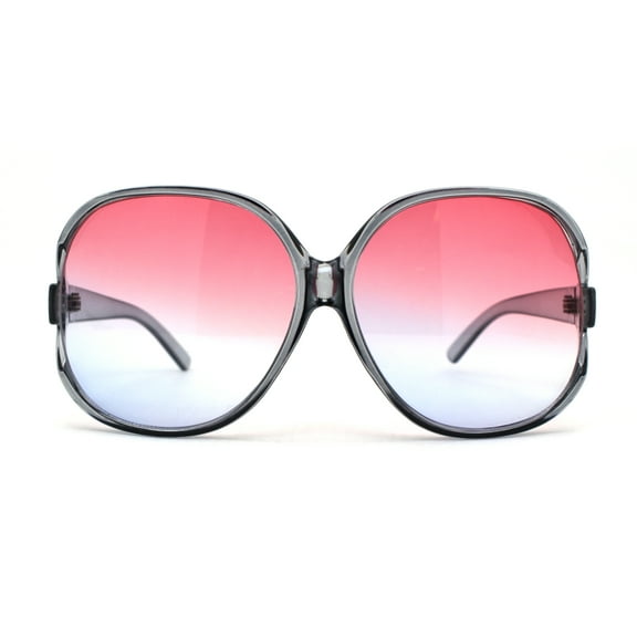 Womens Extra Oversized Round Designer Fashion Exposed Lens Butterfly Sunglasses Slate Pink Blue