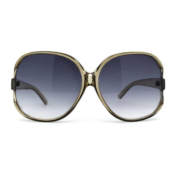 Womens Extra Oversized Round Designer Fashion Exposed Lens Butterfly Sunglasses Slate Smoke