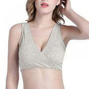 POPFEEL Womens Extra Soft Organic Cotton Wireless Nursing & Maternity Sleep Bra