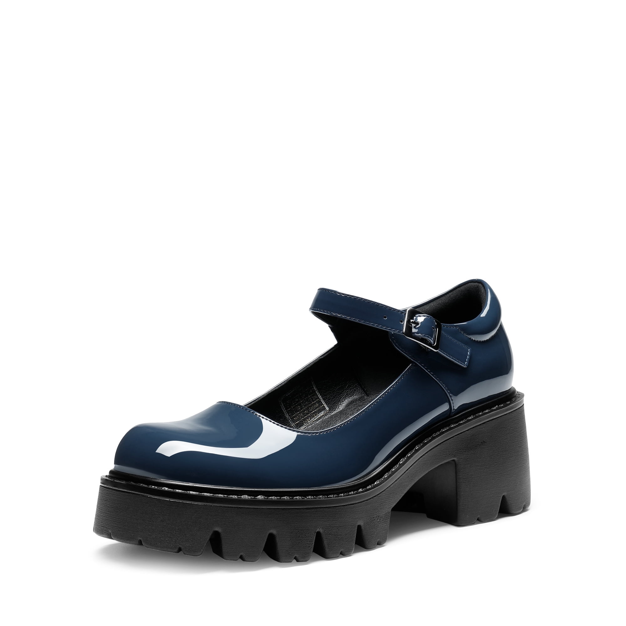 BURUDANI Womens Ballet Mary Jane Low Heel Chunky Ankle Strap Pumps Non Slip Platform Dress Shoes Round Toe NAVY Size 11 Walmart