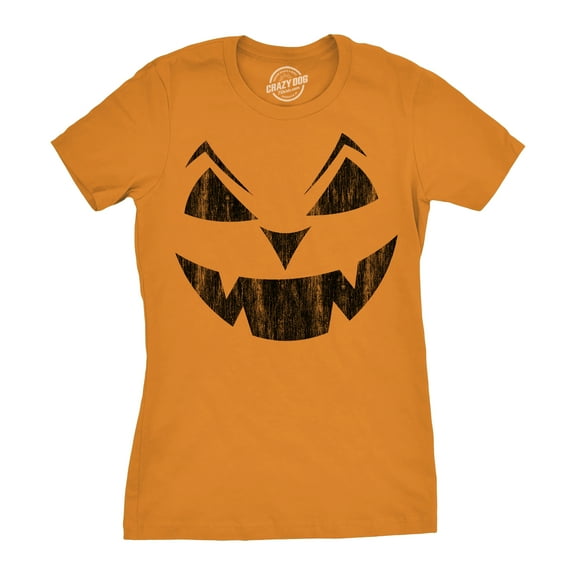 Womens Eyebrows Earl Pumpkin T Shirt Funny Halloween Jack O Lantern Evil Smile Tee for Ladies Womens Graphic Tees