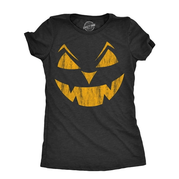 Womens Eyebrows Earl Pumpkin T Shirt Funny Halloween Jack O Lantern Evil Smile Tee for Ladies Womens Graphic Tees