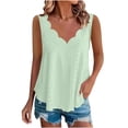 thumbnail image 1 of Womens Eyelet Embroidery Tank Tops Loose Fit Trim V Neck Sleeveless Shirts Casual Summer Flowy Beach Tanks, 1 of 6