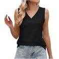 thumbnail image 1 of Womens Eyelet Tank Tops, Sleeveless Shirts for Women Summer Casual Solid Color Hollow V Neck Dressy Blouses, 1 of 4