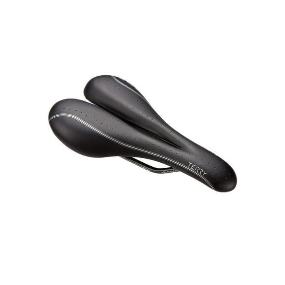 Terry FLX Gel Bike Saddle - Bicycle Seat for Women - Black Leather - Flexible & Comfortable