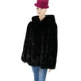 thumbnail image 1 of Womens FUR coat Women Faux Fur Jackets Outerwear Long Sleeve with side Pockets and Hood for Winter Soft and Warm. Sizes 12-16., 1 of 2