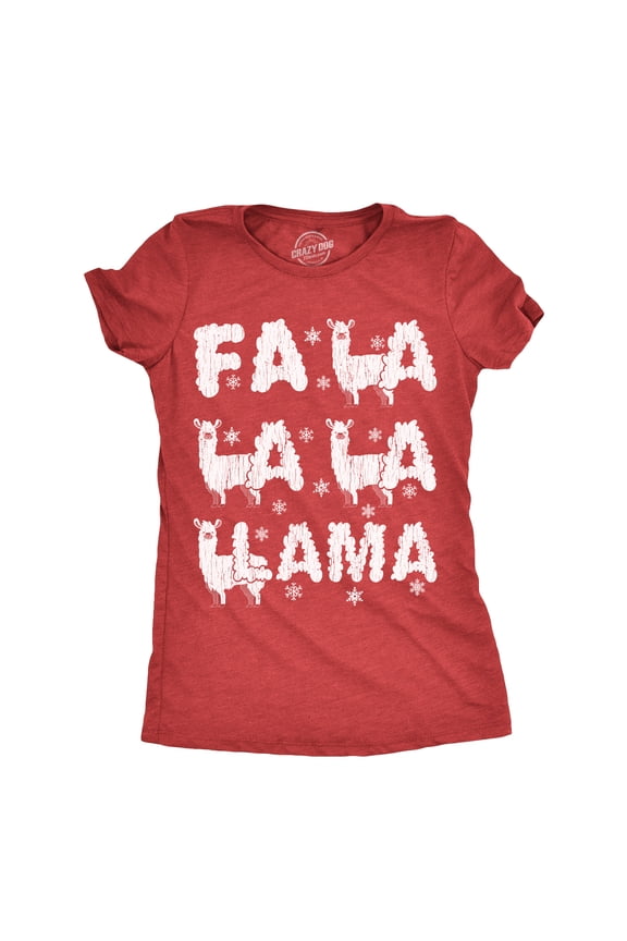 Womens Fa La La La Llama T Shirt Funny Xmas Parody Song Joke Tee for Ladies Womens Graphic Tees