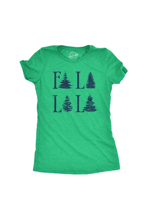Womens Fa La La La T Shirt Funny Xmas Carol Tree Tee for Ladies Womens Graphic Tees