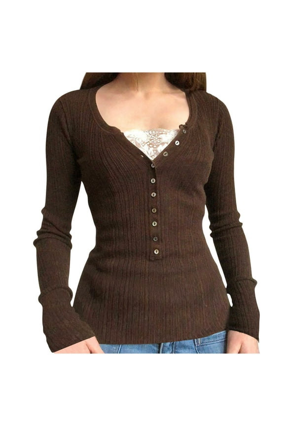 Womens Fairy Tops Clothes Y2k Shirt Long Sleeve Lace Collar Vintage Aesthetic Slim Basic Tunic Tops Blouse