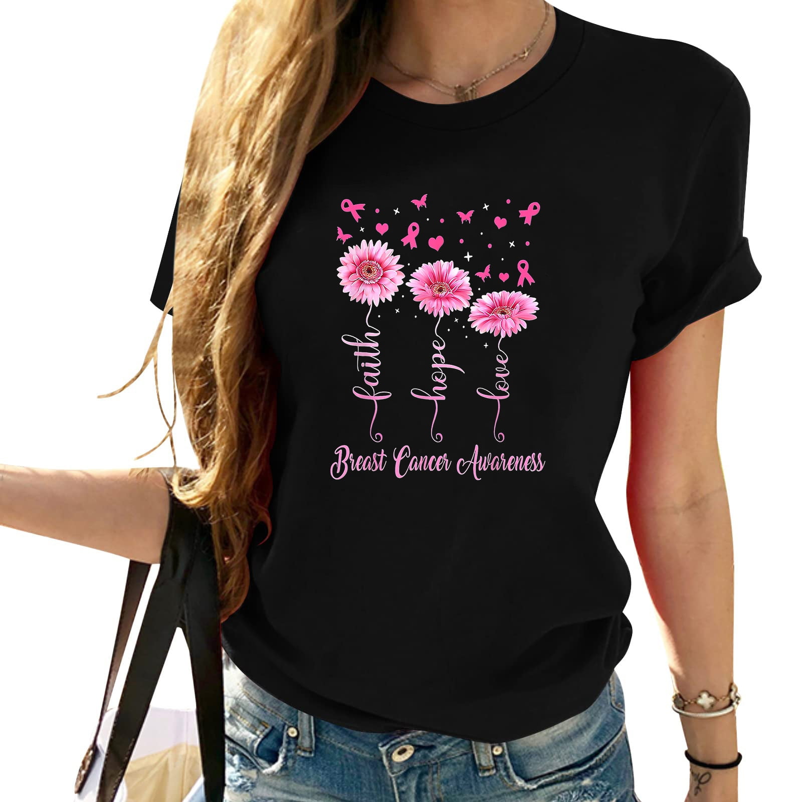 Pink Ribbon Daisy Faith - Breast Cancer T Shirt T-Shirt Pink Ribbon Daisy Faith - Breast Cancer T Shirt T-Shirt