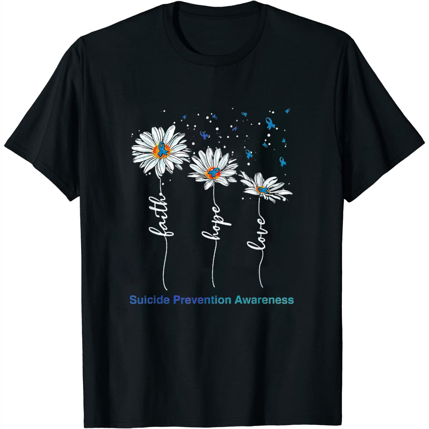 EADINVE Felpa Donna Girocollo Con Stampa Margherita – Maniche Lunghe, Tunica 'Faith-Hope-Love', Leggera, Grigio, Taglia M