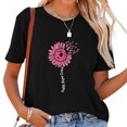 thumbnail image 1 of Womens Faith Hope Love We Wear Pink Ribbon Breast Cancer Awareness Short Sleeve T Shirt Black, 1 of 5