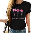 Womens Faith Love Hope Pink Flower Breast Cancer Awareness T Shirt