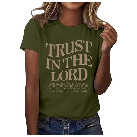 Womens Faith Over Fear T-Shirt Christian Jesus Loves You Short Sleeve Tees Religious Sayings Bible Verse Inspirational Top