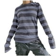 thumbnail image 1 of Womens Fall Clothes, Long Sleeve Pullover for Women Fashion Loose Fit Striped Printed Crewneck Sweatshirts, 1 of 3