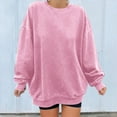 thumbnail image 1 of Womens Fall Clothing Plus Size Crewneck Long Sleeve Casual Sweatshirt Pink S, 1 of 4
