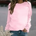 thumbnail image 1 of Womens Fall Clothing Plus Size Crewneck Long Sleeve Casual Sweatshirt Pink S, 1 of 4