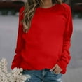thumbnail image 1 of Womens Fall Clothing Plus Size Crewneck Long Sleeve Casual Sweatshirt Red S, 1 of 4