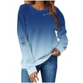 thumbnail image 1 of Womens Fall Crewneck Sweatshirts Ghost Halloween Outfits Loose Long Sleeve Gradient Sweat Shirts Casual Lounge Wear Navy, XL, 1 of 3