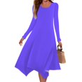 Womens Fall Dresses 2024 High Waisted Flowy Tshirt Dress Long Sleeve