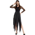 thumbnail image 1 of Womens Fall Dresses Little Black Dress with Hairband Halloween Costume Lace Witch Long Dress, 1 of 9