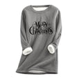 thumbnail image 1 of Womens Fall Fashion Womens Fall Fashion Flannel Shirts Christams Shirts Fleece Lined Pullover Long Sleeve Round Neck Sweatshirt Elk Top, 1 of 5
