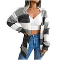 thumbnail image 1 of Womens Fall Fashion 2022! QLEICOM Sweaters for Women, Women's Fashion Autumn Winter Stripes Long Sleeve Cardigan Sweater Coat Tops On Clearance, 1 of 6