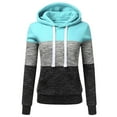thumbnail image 1 of VERUGU Hoodies for Women Fashion Casual Sweatshirt Patchwork Blouse Pullove Blue M, 1 of 4