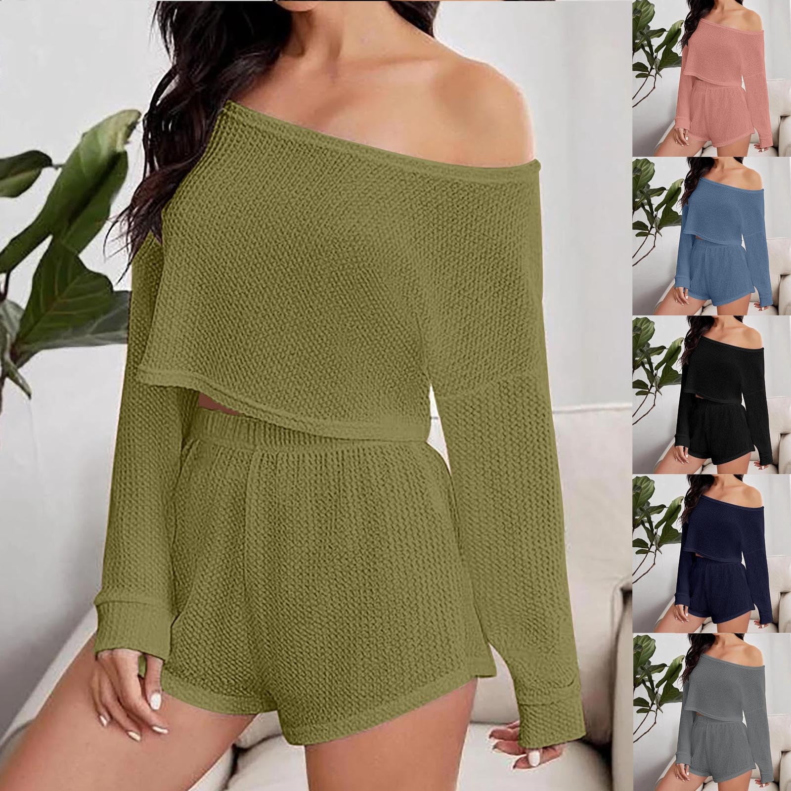 Shorts Sets For Women Piece DOKOTOO Womens Two Piece Lounge Set