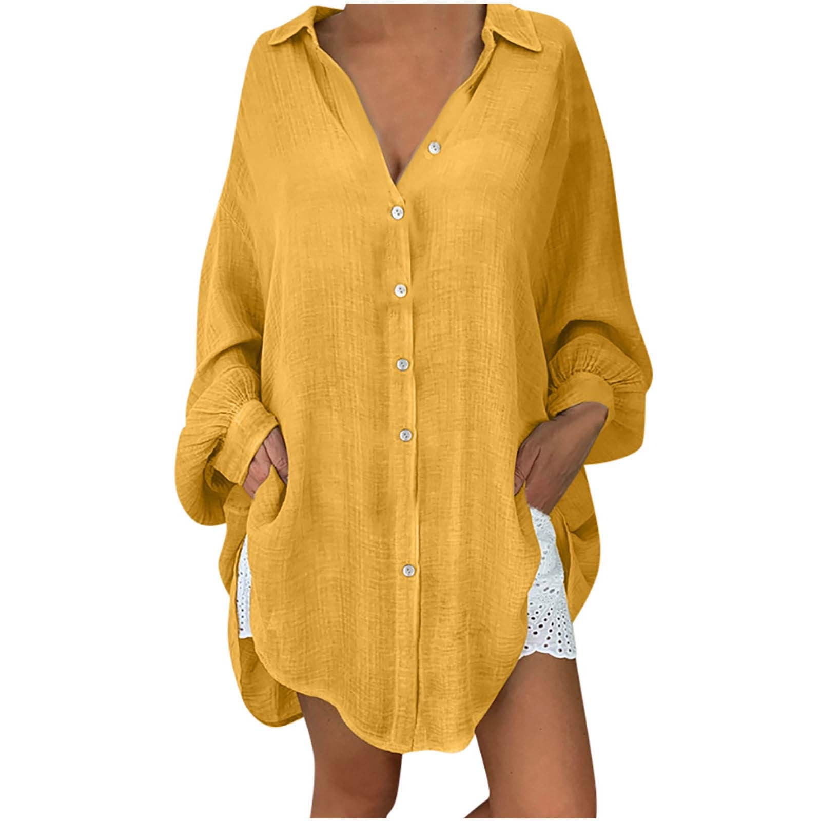 Womens Fall Fashion 2023 Savings Kbodiu Oversized Tunic Tops For Women Loose Casual Lapel Neck 7700