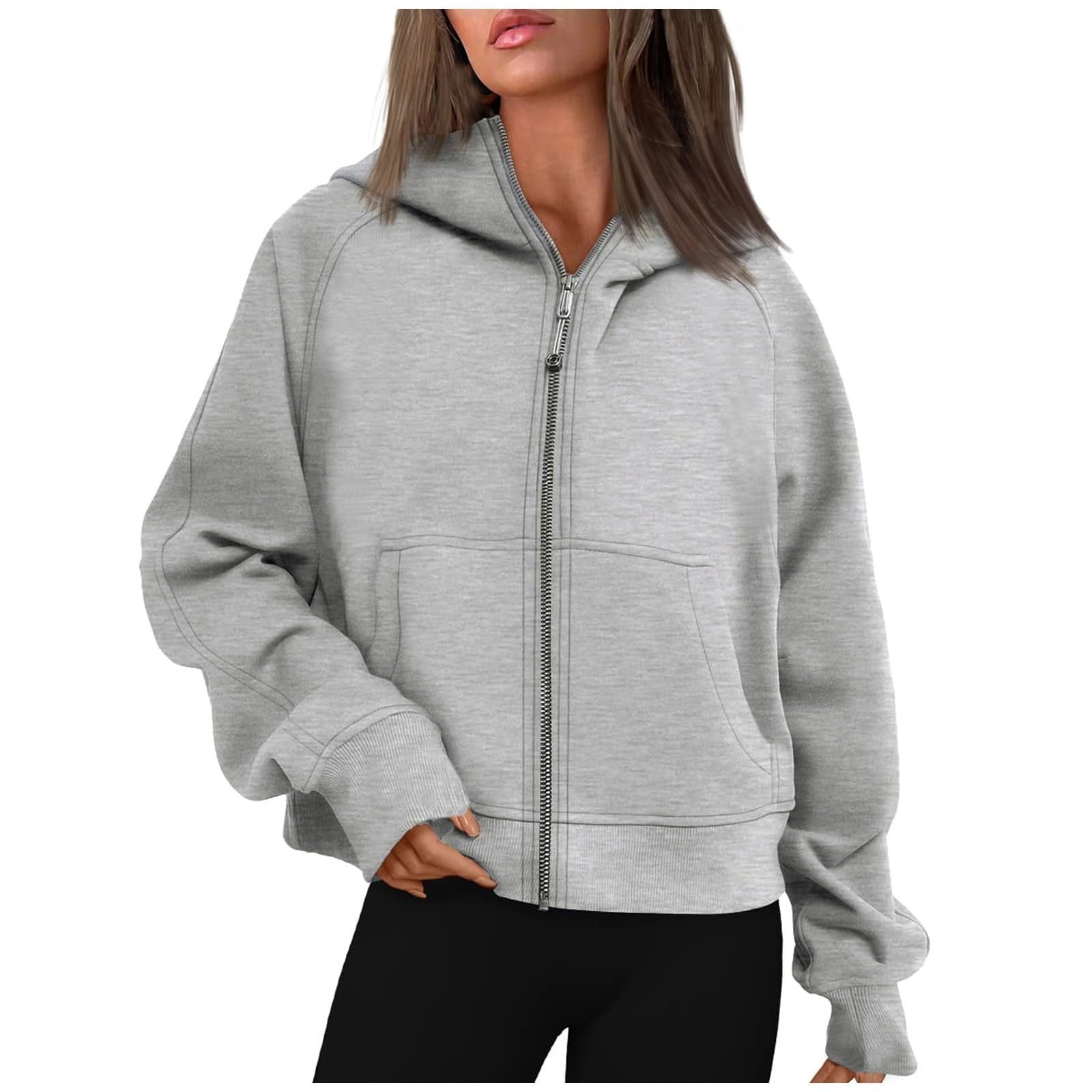 Fengbay Zip Up Hoodies for Women,Long Sleeve Fleece Lined Casual