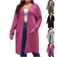 thumbnail image 1 of Womens Fall Fashion 2025 Fall Sweaters for Women 2025 Oversized Open Front Hooded Draped Pockets Cardigan Coat, 1 of 7