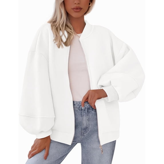 Womens Fall Fashion 2025 Oversized Zip Up Sweatshirt Jackets Casual Long Sleeve Outerwear Winter Outfits