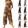 thumbnail image 1 of Womens Fall Fashion Jumpsuit Spooky Season Casual Overalls Wide Leg Pants with Pockets, Halloween Trick or Treat Party Costume 4XL, 1 of 7