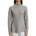 thumbnail image 1 of Womens Fall Fashion Mock Neck Ruffle Long Sleeve Sweater Gray XL, 1 of 8