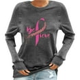 thumbnail image 1 of Womens Fall Graphic Sweatshirts 2024 Breast Cancer Awareness Shirt Long Sleeve Crew Neck Loose Pullover Top (Gray S), 1 of 4
