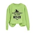 thumbnail image 1 of Womens Fall Graphic Sweatshirts Ghost Halloween Crew Neck Pullover Sweat Shirts Loose Long Sleeve Fleece Lined Tops Green, L, 1 of 3