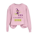 thumbnail image 1 of Womens Fall Graphic Sweatshirts Ghost Halloween Crew Neck Pullover Sweat Shirts Loose Long Sleeve Fleece Lined Tops Pink, L, 1 of 3