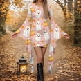 thumbnail image 1 of Womens Fall Halloween Dress Ghost Pumpkin Print Spooky Graphic Long Irregular Sleeve Crew Neck Flowy Dresses Blue 3 XXL, 1 of 5