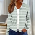 thumbnail image 1 of Womens Fall Hoodies Casual Outfits Fashionable Loose Lightweight Long Sleeved Striped Print Zipper Hooded Sweaters Tops Fall Fashion 2026, 1 of 6